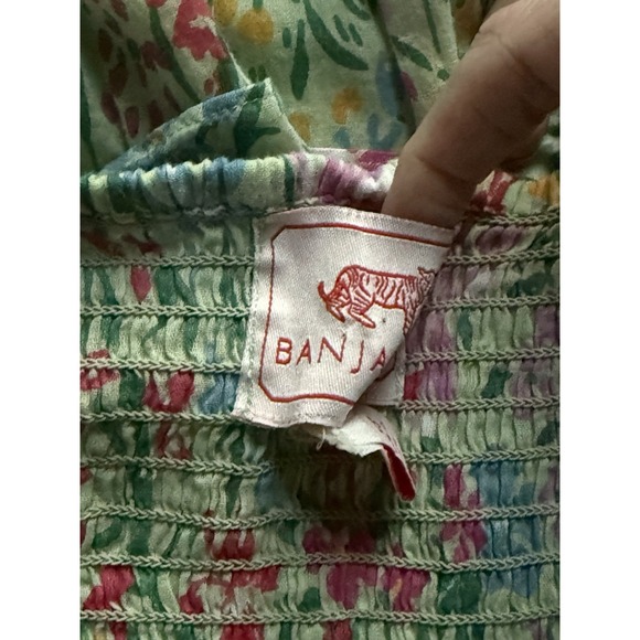 Banjanan Hazel Tiered Maxi Dress Size XS Pistachio Green Floral Ruffle MSRP $325 - Picture 5 of 8